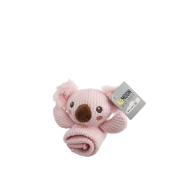 Moon And Back Pink Knit Koala Baby Rattle Toy Lovey security blanket - Picture 1 of 2